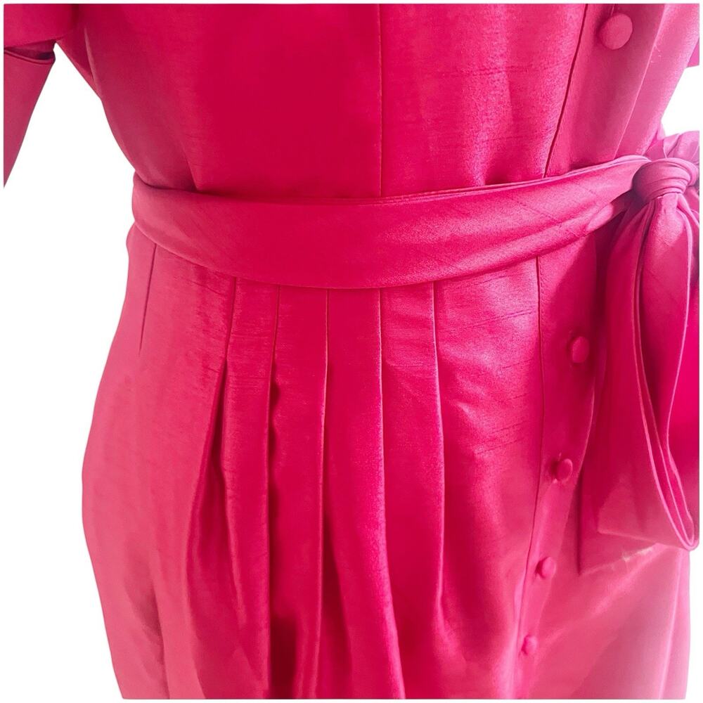 Alfani Retro Style Women’s Cocktail Party Dress Size 10 Shimmer Red Tie Waist - Picture 5 of 14
